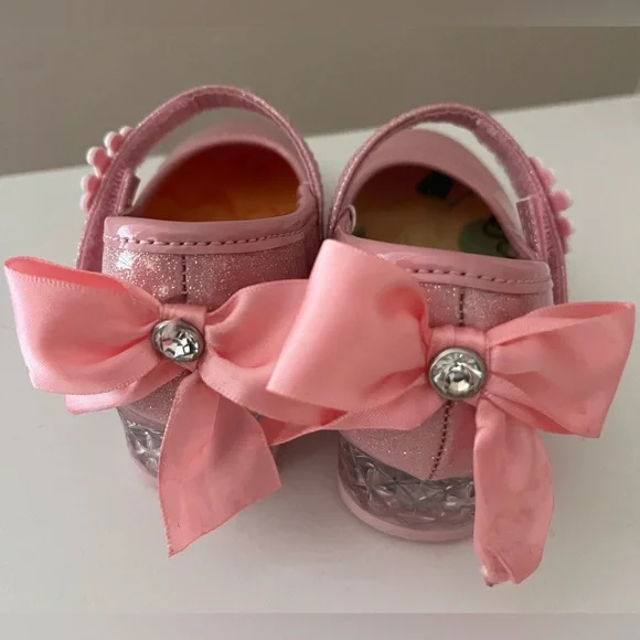 Baby Girl Disney Pink Glitter Princess Light-Up Dress Shoes - Picture 3 of 5